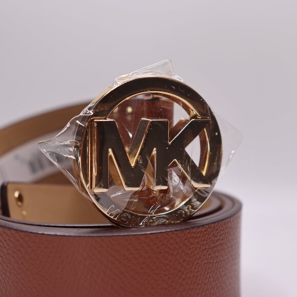 Michael Kors MK Logo Belt Women Size 8 Medium Brown Genuine Leather New main image 12